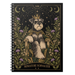 Miniatuur Schnauzer, Starlit Tarot Kunst Notitieboek