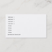 Miniatuur Schnauzer Stropdas Pet Visitekaartjes (Achterkant)