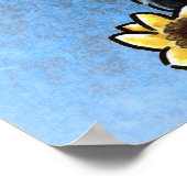 Miniatuur Schnauzer Sunflower Blue Off-Leash Art™ Poster (Hoek)