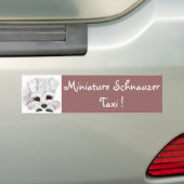 Miniatuur Schnauzer Taxi! Bumpersticker (Op auto)