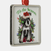 Miniatuur Schnauzer "Tis Metalen Ornament (Rechts)