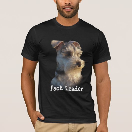 Miniatuur Schnauzer Unisex Pack Leader T-Shirt (Voorkant)