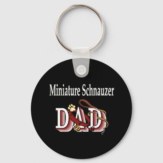 miniatuur schnauzer vader sleutelhanger (Voorkant)