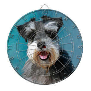 Miniatuur Schnauzer Water Color Art Painting Dartbord