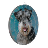 Miniatuur Schnauzer Water Color Art Painting Dartbord (Voorkant Links)