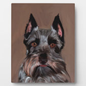 Miniatuur Schnauzer Water Color Art Painting Fotoplaat (Voorkant)