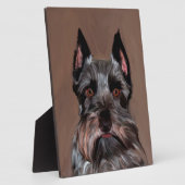 Miniatuur Schnauzer Water Color Art Painting Fotoplaat (Zijkant)