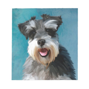 Miniatuur Schnauzer Water Color Art Painting Notitieblok