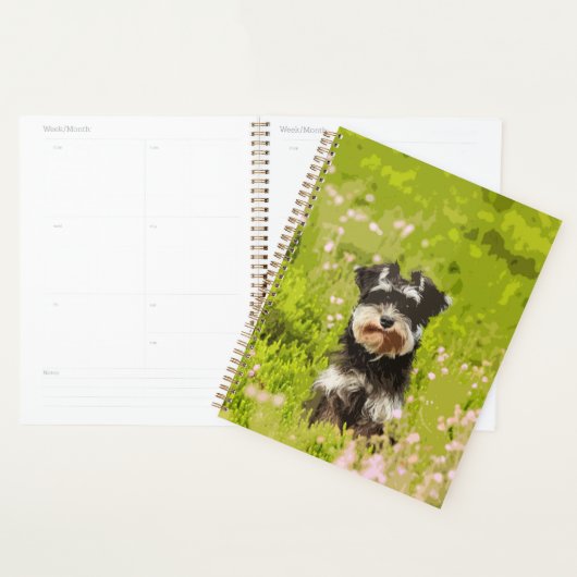 Miniatuur Schnauzer Water Color Art Painting Planner (Display)