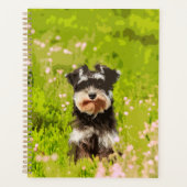 Miniatuur Schnauzer Water Color Art Painting Planner (Voorkant)