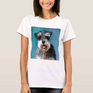 Miniatuur Schnauzer Water Color Art Painting T-shirt