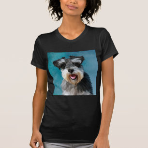 Miniatuur Schnauzer Water Color Art Painting T-shirt