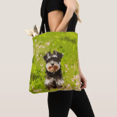 Miniatuur Schnauzer Water Color Art Painting Tote Bag (Dichtbij)