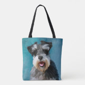 Miniatuur Schnauzer Water Color Art Painting Tote Bag (Achterkant)
