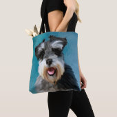 Miniatuur Schnauzer Water Color Art Painting Tote Bag (Dichtbij)