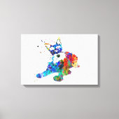 Miniatuur schnauzer, waterverf Miniatuur schnauze Canvas Afdruk (Voorkant)