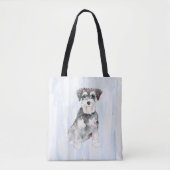 Miniatuur Schnauzer waterverven illustratie Tote Bag (Voorkant)