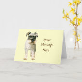 Miniatuur Schnauzer-Wenskaart Kaart (Gele Bloem)