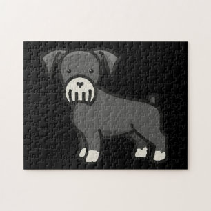 Miniatuur Schnauzer zout en peper Cartoon Legpuzzel