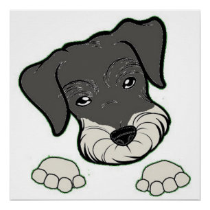 miniatuur schnauzer-zout en peperspieken poster