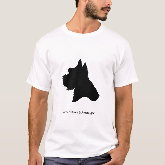 Miniatuur Schnauzer - zwart Silhouette T-shirt (Voorkant)