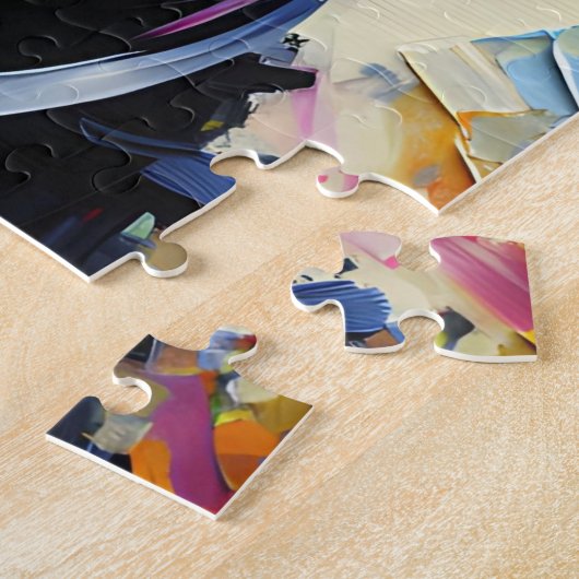 Miniatuur Schnauzer - Zwart | Zilver Acryl Print Legpuzzel (Zijkant)