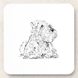 Miniatuur Schnauzerhond Illustratie Bier Onderzetter