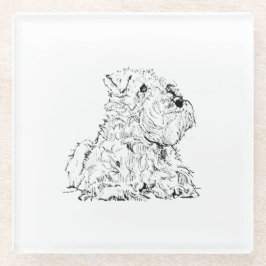 Miniatuur Schnauzerhond Illustratie Glazen Onderzetter