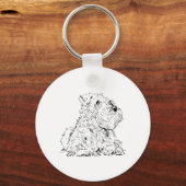 Miniatuur Schnauzerhond Illustratie Sleutelhanger (Voorkant)