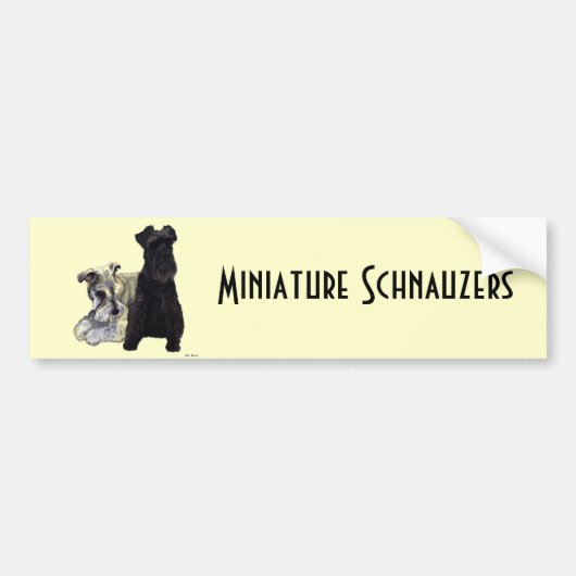 Miniatuur Schnauzers - Bumpersticker (Voorkant)