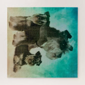 Miniatuur Schnauzers Collage Digital Art Legpuzzel (Horizontaal)