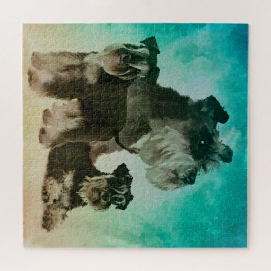 Miniatuur Schnauzers Collage Digital Art Legpuzzel (Horizontaal)