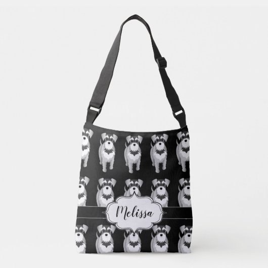 Miniatuur Schnauzers Custom Retro Crossbody Tas (Voorkant)