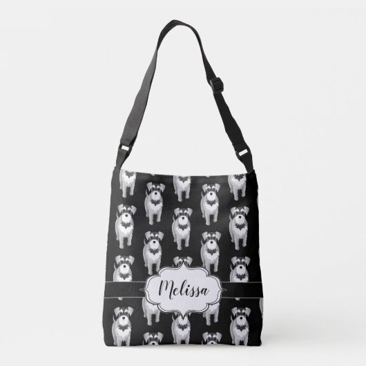 Miniatuur Schnauzers Custom Retro Crossbody Tas (Achterkant)