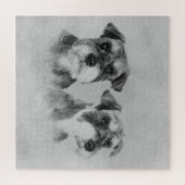 Miniatuur Schnauzers Grayscale Digital art Legpuzzel (Horizontaal)
