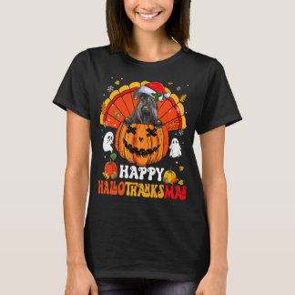 Miniatuur Schnauzers Hallothanksmas Halloween Dan T-shirt