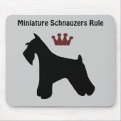 Miniatuur Schnauzers Rule Mousepad Muismat (Voorkant)