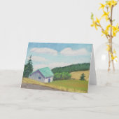 Miniatuur Schuur Set – Groene Schuur Wenskaart Kaart (Gele Bloem)