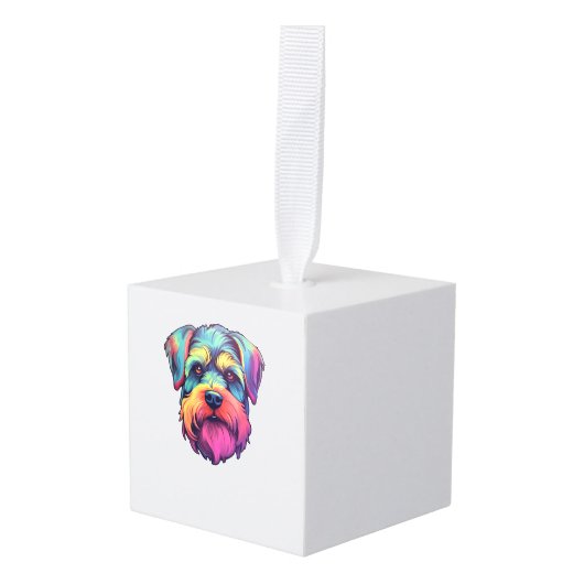 Miniatuur Shining Schnauzer Neon Retro Sticker Decoratie (Voorkant hoekig)