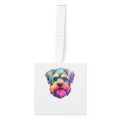 Miniatuur Shining Schnauzer Neon Retro Sticker Decoratie (Voorkant)