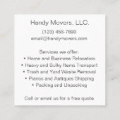 Miniatuur Shipping Box Handyman Hauling Moving Vierkante Visitekaartje (Achterkant)