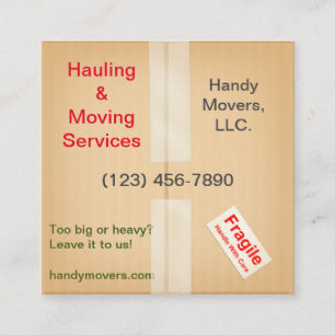 Miniatuur Shipping Box Handyman Hauling Moving Vierkante Visitekaartje