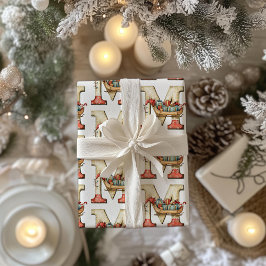 Miniatuur Sleigh Letter M Kerst Cadeaupapier