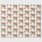 Miniatuur Sleigh Letter M Kerst Cadeaupapier (Vlak)