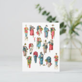Miniatuur Soldier Militaire mannen Papier Pop Uitg Briefkaart (Staand voorkant)