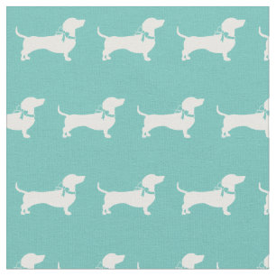Miniatuur Teckel Weiner Dog Silhouette Pet Blauwgr Stof