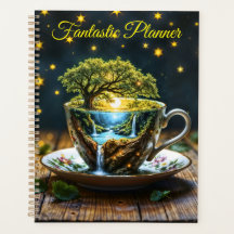 Miniatuur theekopje wonderland kleurrijke kunst