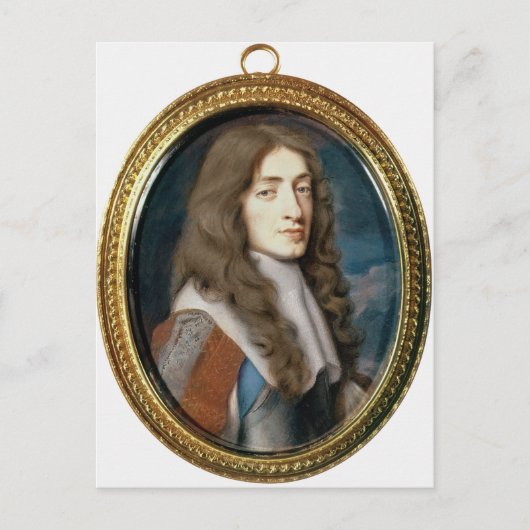 Miniatuur van James II als Hertog van York, 1661 Briefkaart (Voorkant)