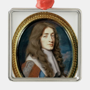 Miniatuur van James II als Hertog van York, 1661 Metalen Ornament