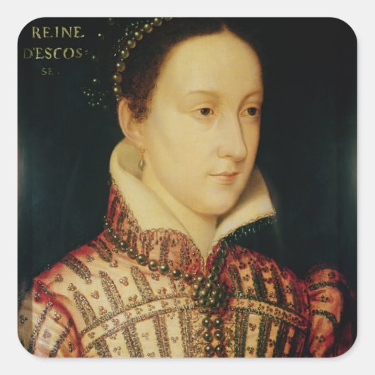 Miniatuur van Mary Queen of Scots, c.1560 Vierkante Sticker (Voorkant)